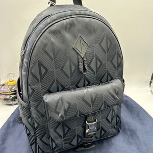 Dior diamond dark black backpack made in Italy NWT
